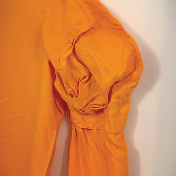 ACNE Orange Puff Sleeve Blouse - Picture 8 of 16